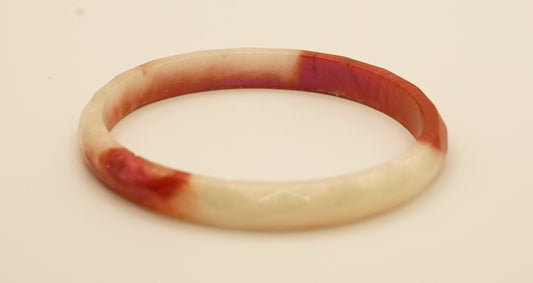 Pink Red and White Small Bracelet Epoxy Resin Chameleon Pigment Duochrome Cute Gift