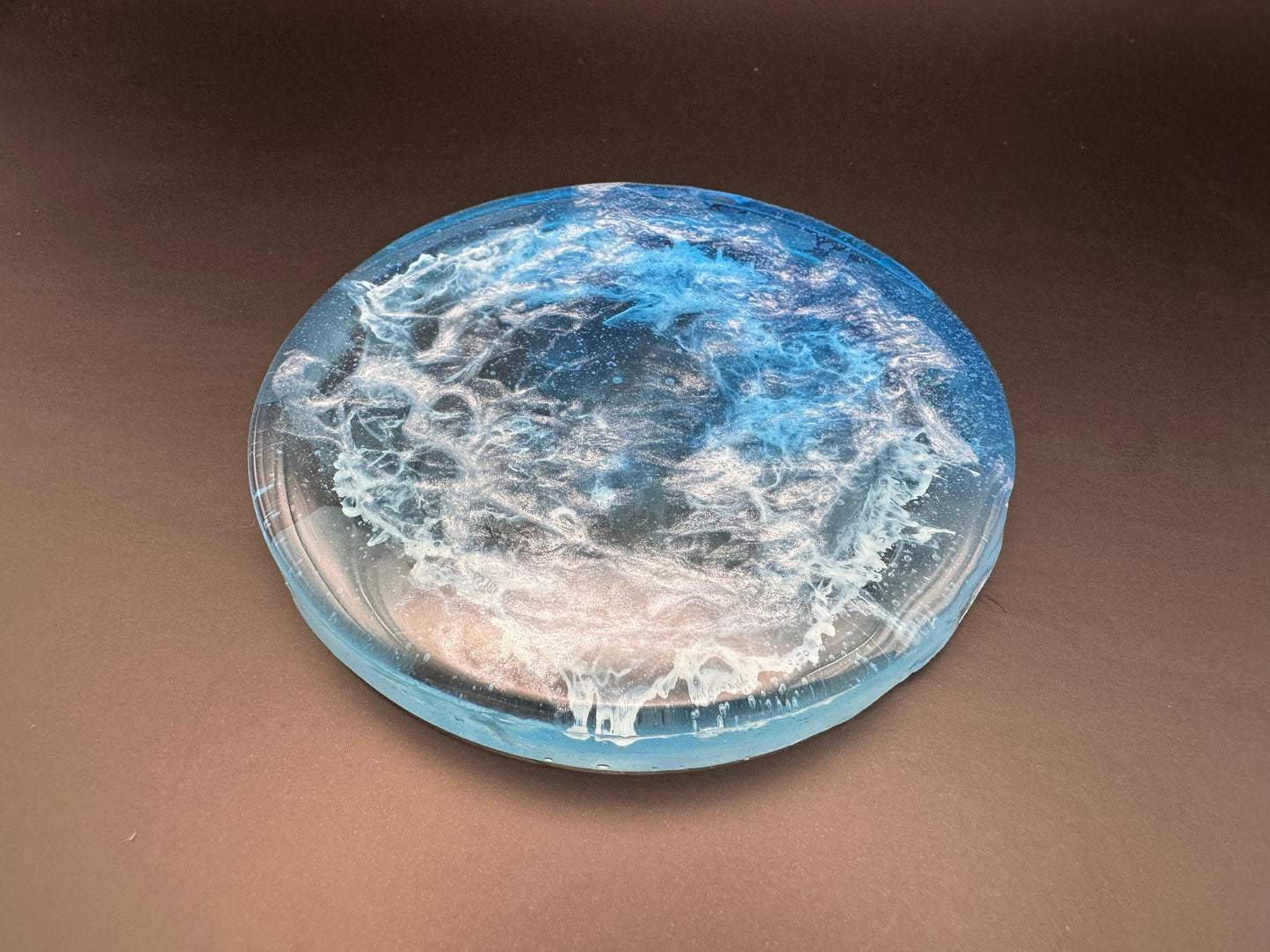 Coaster Epoxy Resin Ocean Beach Waves Singular