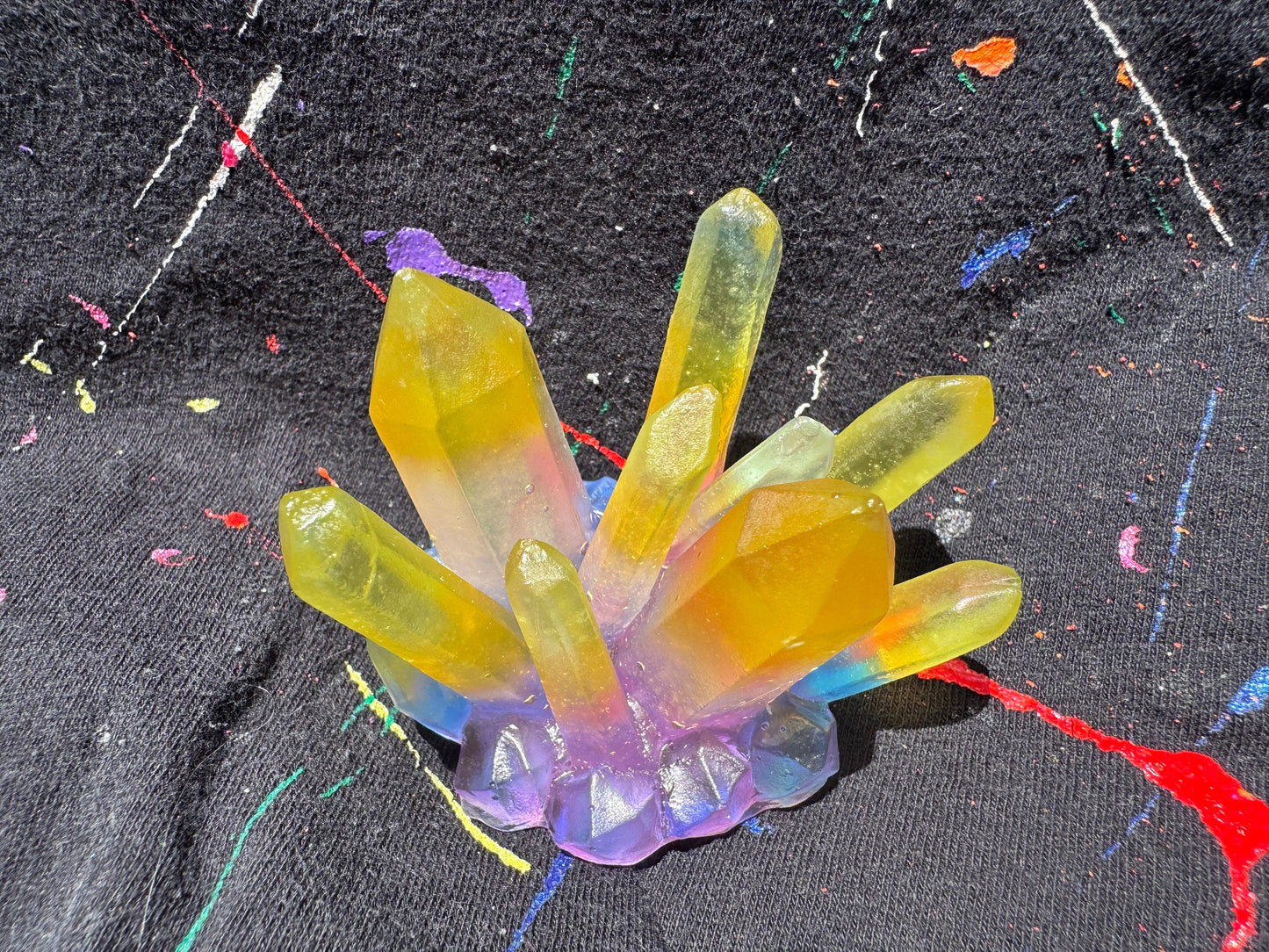 Translucent Rainbow Pride Crystal Cluster Epoxy Resin