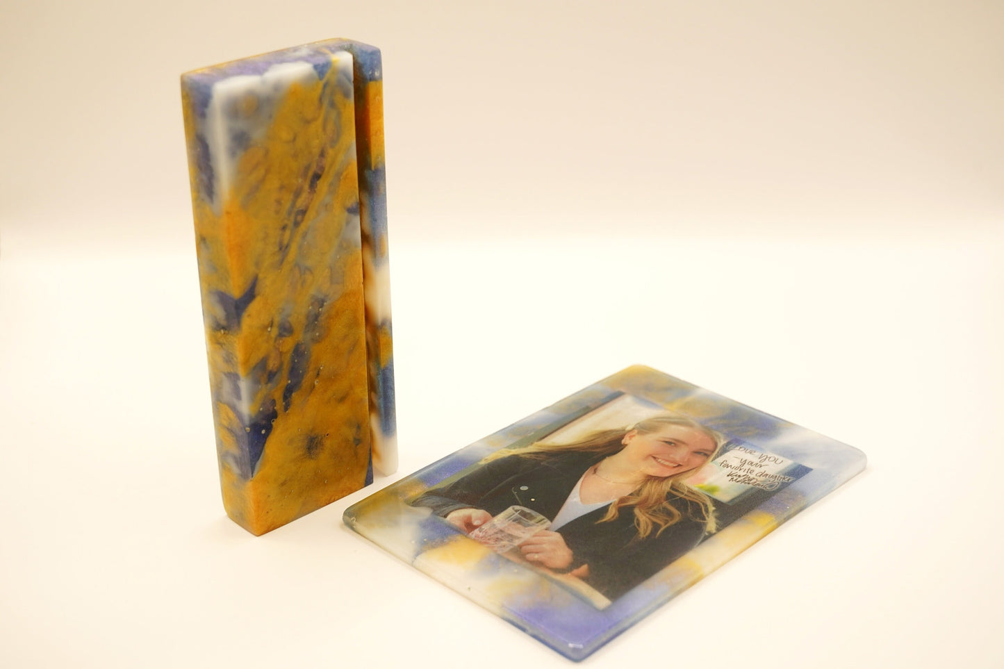 Personalized Rectangle Shaped Picture Frame Epoxy Resin CUSTOM handmade Marble Pattern