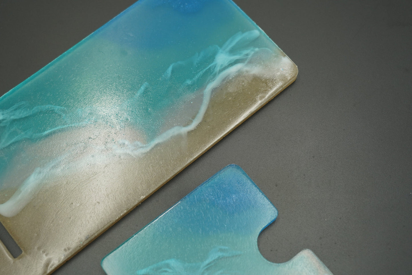 Ocean Waves with REAL SAND Tabletop Phone Stand Epoxy Resin