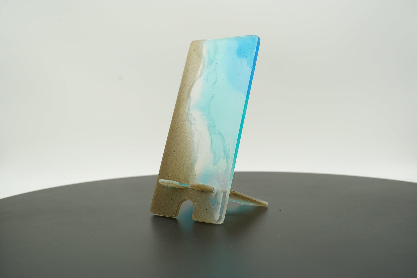 Ocean Waves with REAL SAND Tabletop Phone Stand Epoxy Resin