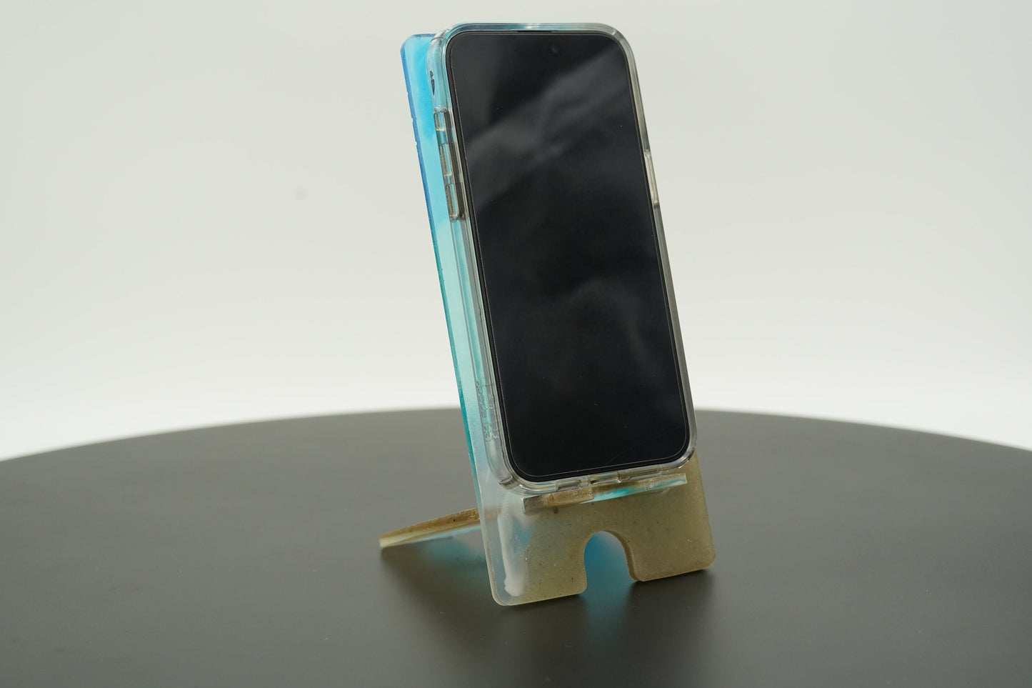 Ocean Waves with REAL SAND Tabletop Phone Stand Epoxy Resin