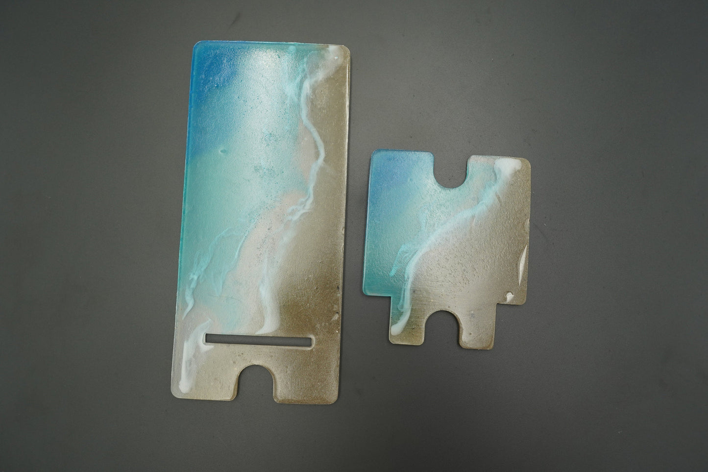 Ocean Waves with REAL SAND Tabletop Phone Stand Epoxy Resin