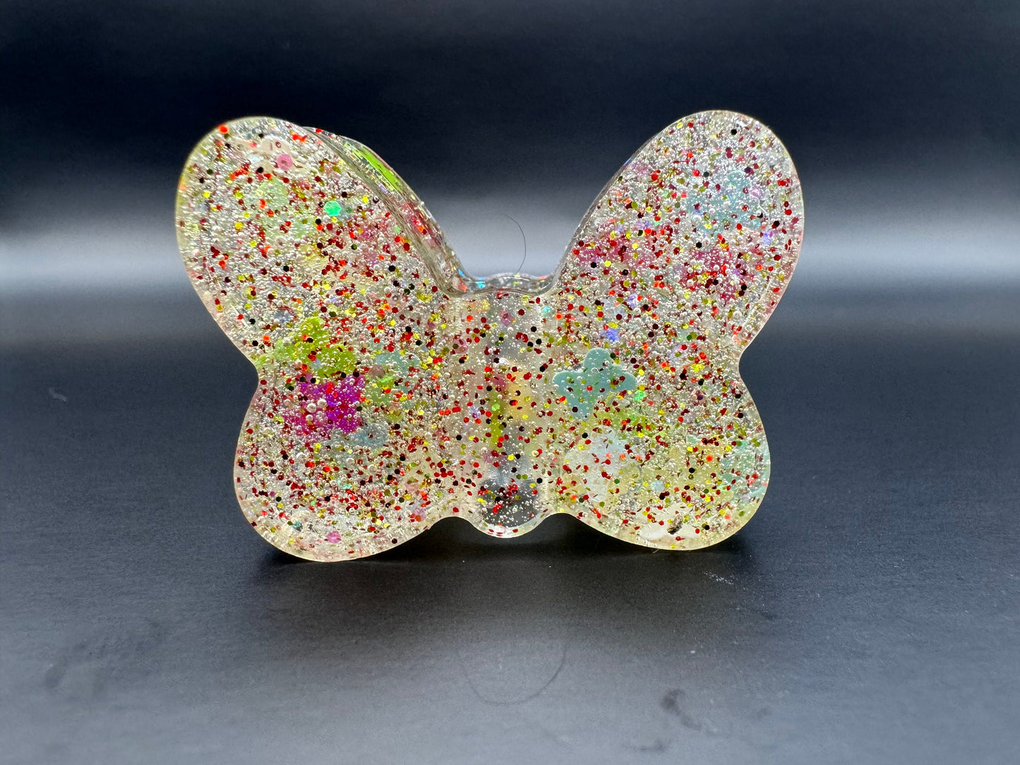 Clear Butterfly Straw Topper with Butterfly Glitter Epoxy Resin