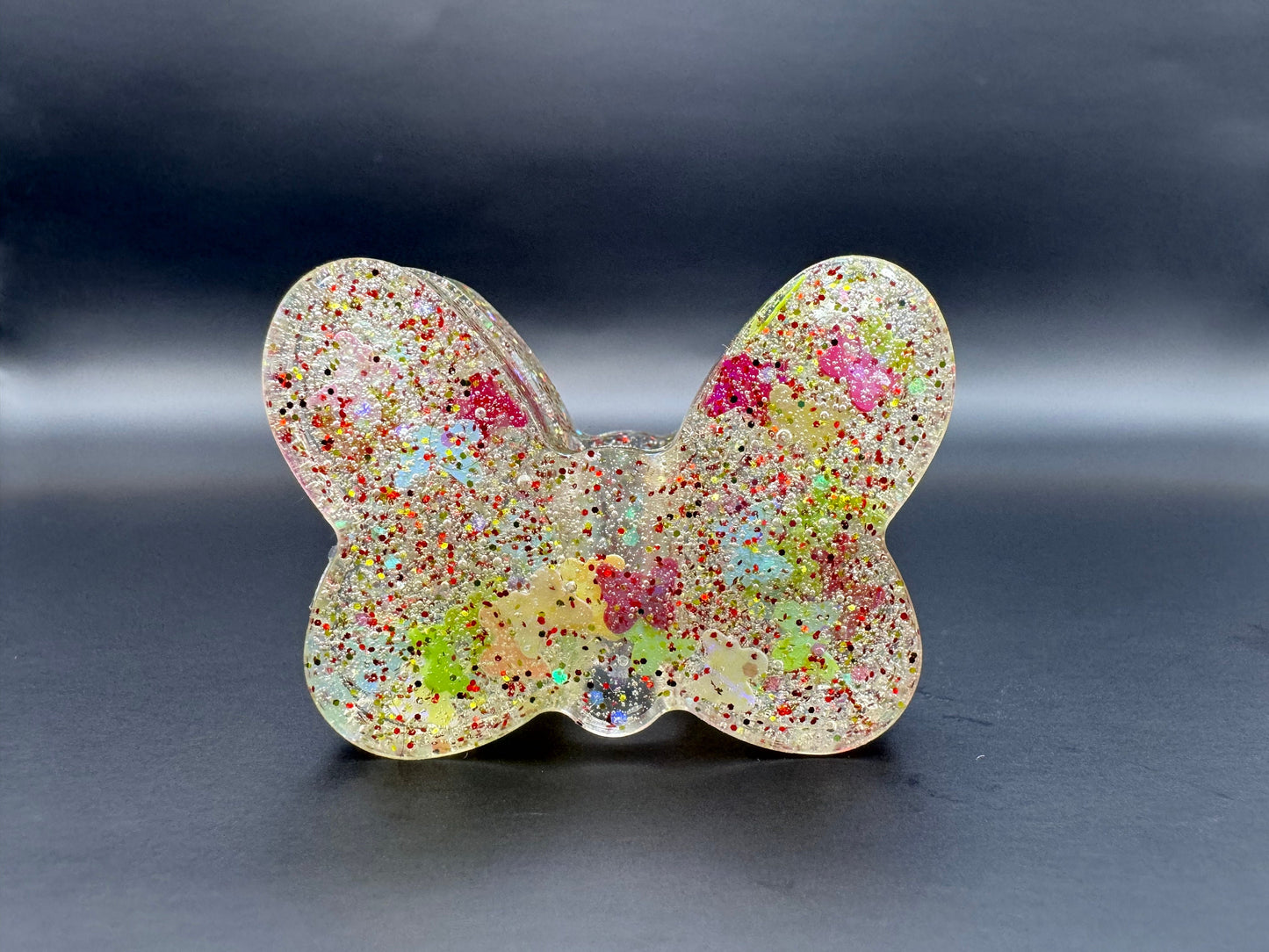 Clear Butterfly Straw Topper with Butterfly Glitter Epoxy Resin