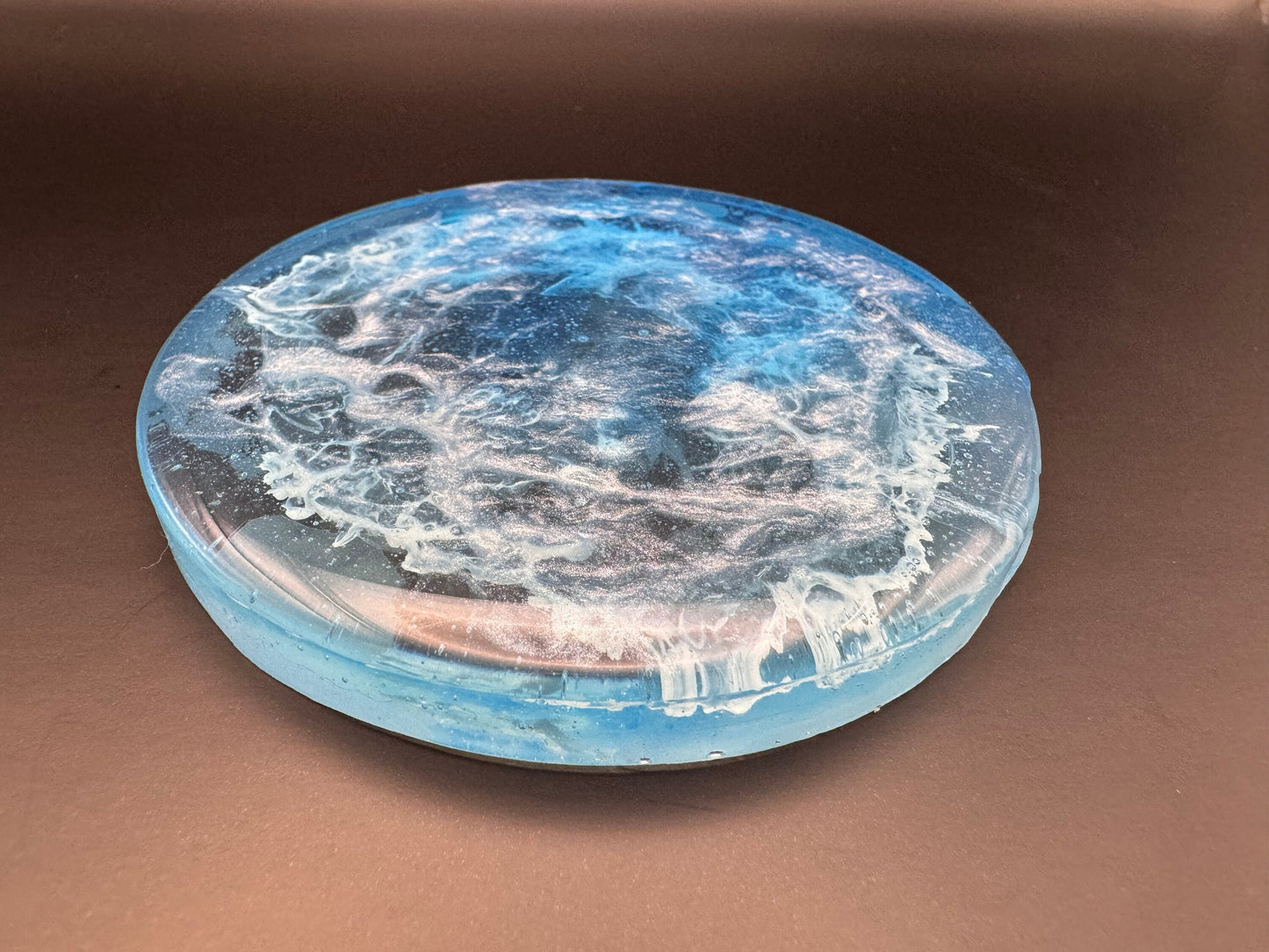 Coaster Epoxy Resin Ocean Beach Waves Singular