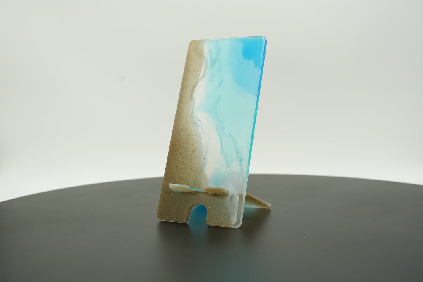 Ocean Waves with REAL SAND Tabletop Phone Stand Epoxy Resin