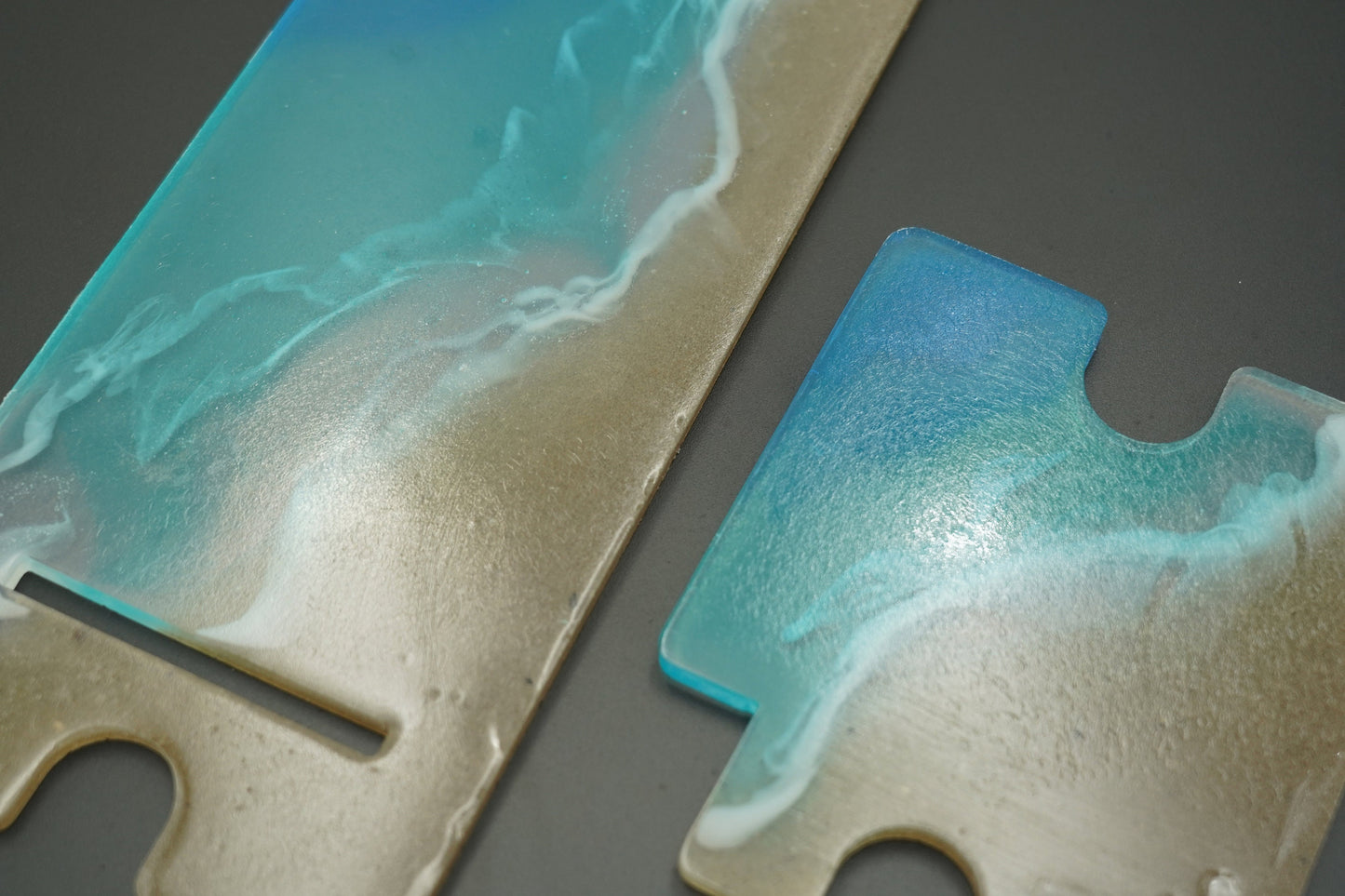 Ocean Waves with REAL SAND Tabletop Phone Stand Epoxy Resin