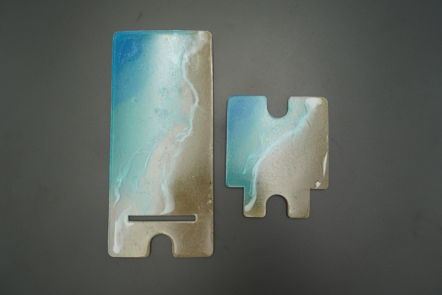 Ocean Waves with REAL SAND Tabletop Phone Stand Epoxy Resin