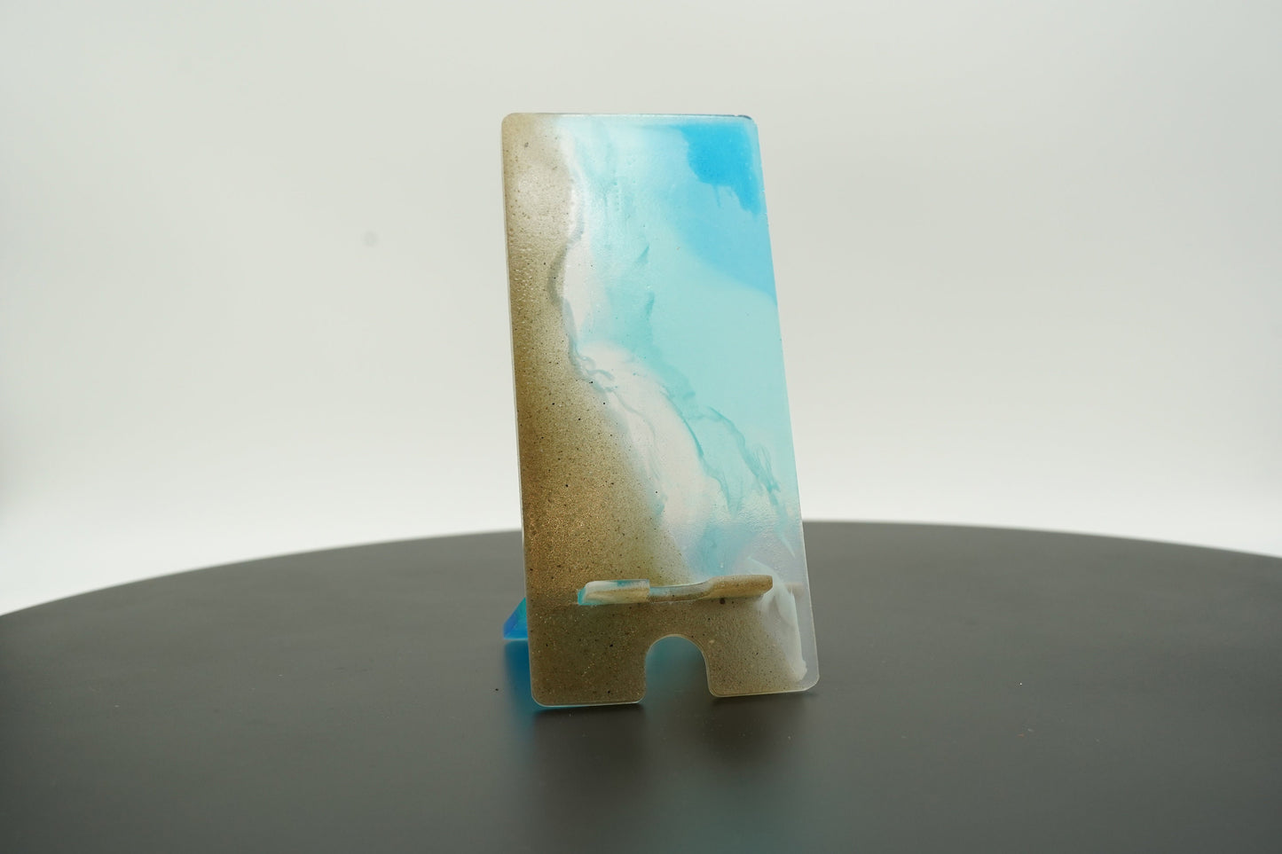 Ocean Waves with REAL SAND Tabletop Phone Stand Epoxy Resin