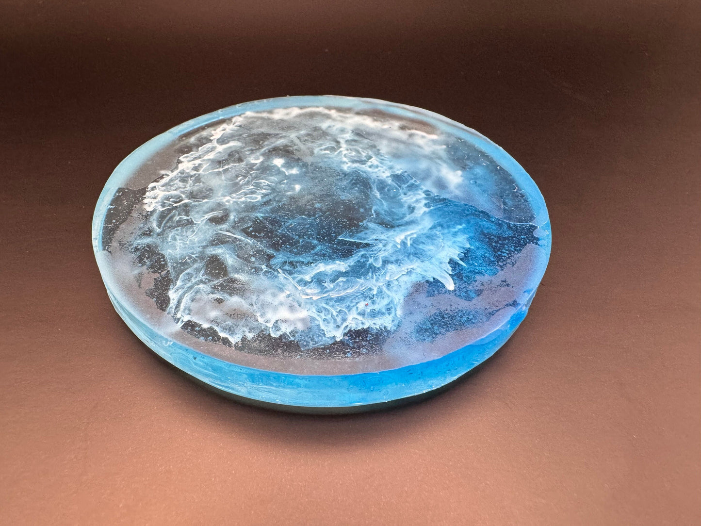 Coaster Epoxy Resin Ocean Beach Waves Singular