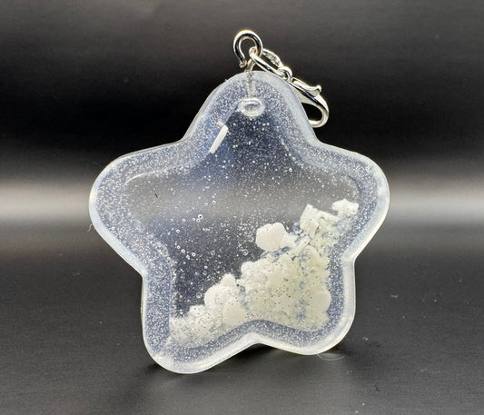 Glow-in-the-Dark Star Resin Shaker with Silver Keychain