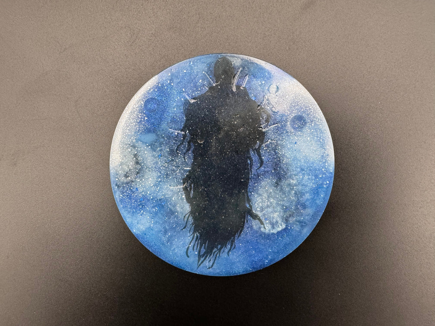 Round Wizarding Reaper Spell Drink Coasters Handmade Glow-in-the-Dark Epoxy Resin {READ DESCRIPTION!}