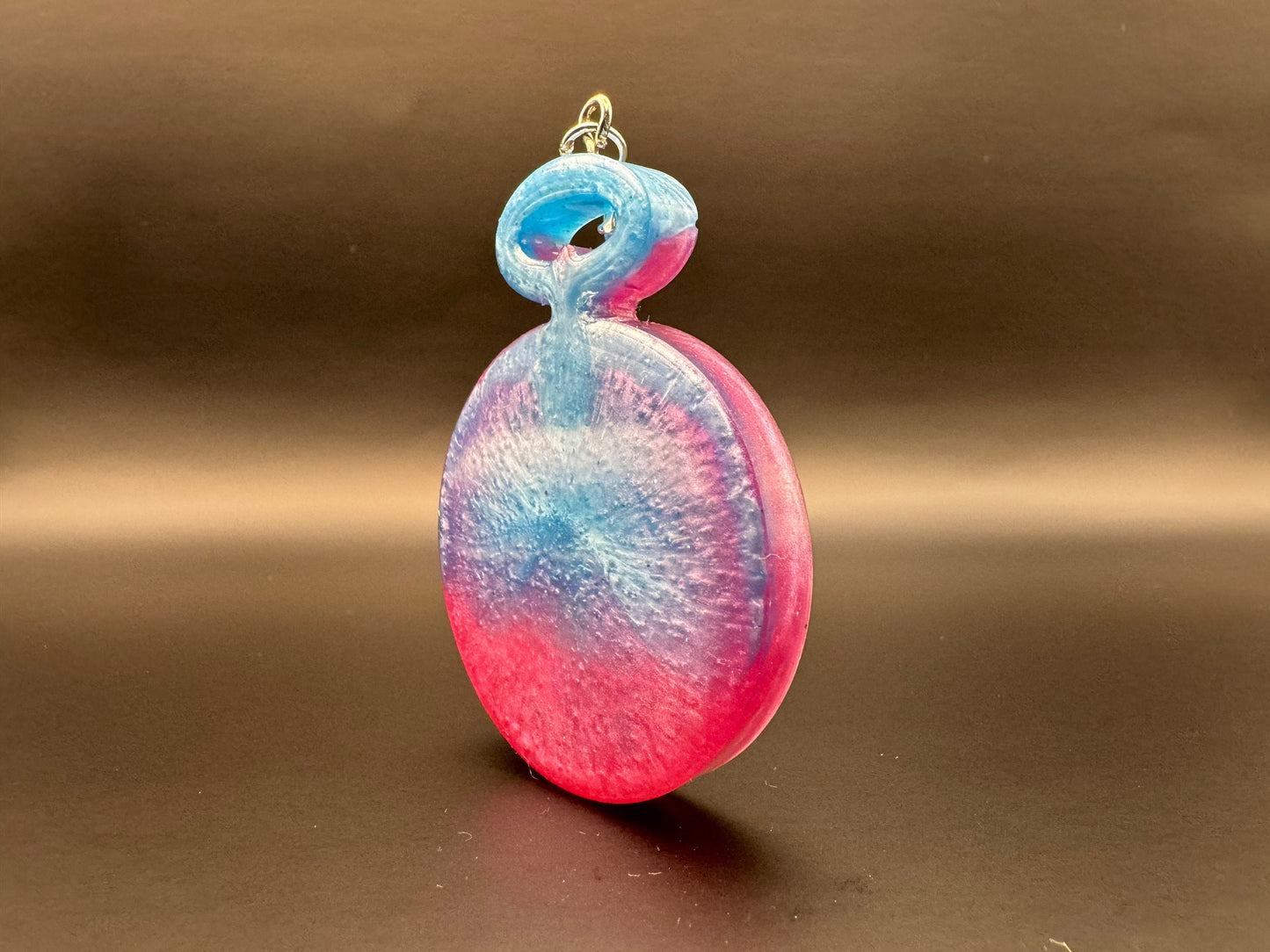 Pink and Blue Stopwatch Resin Shaker with Silver Keychain