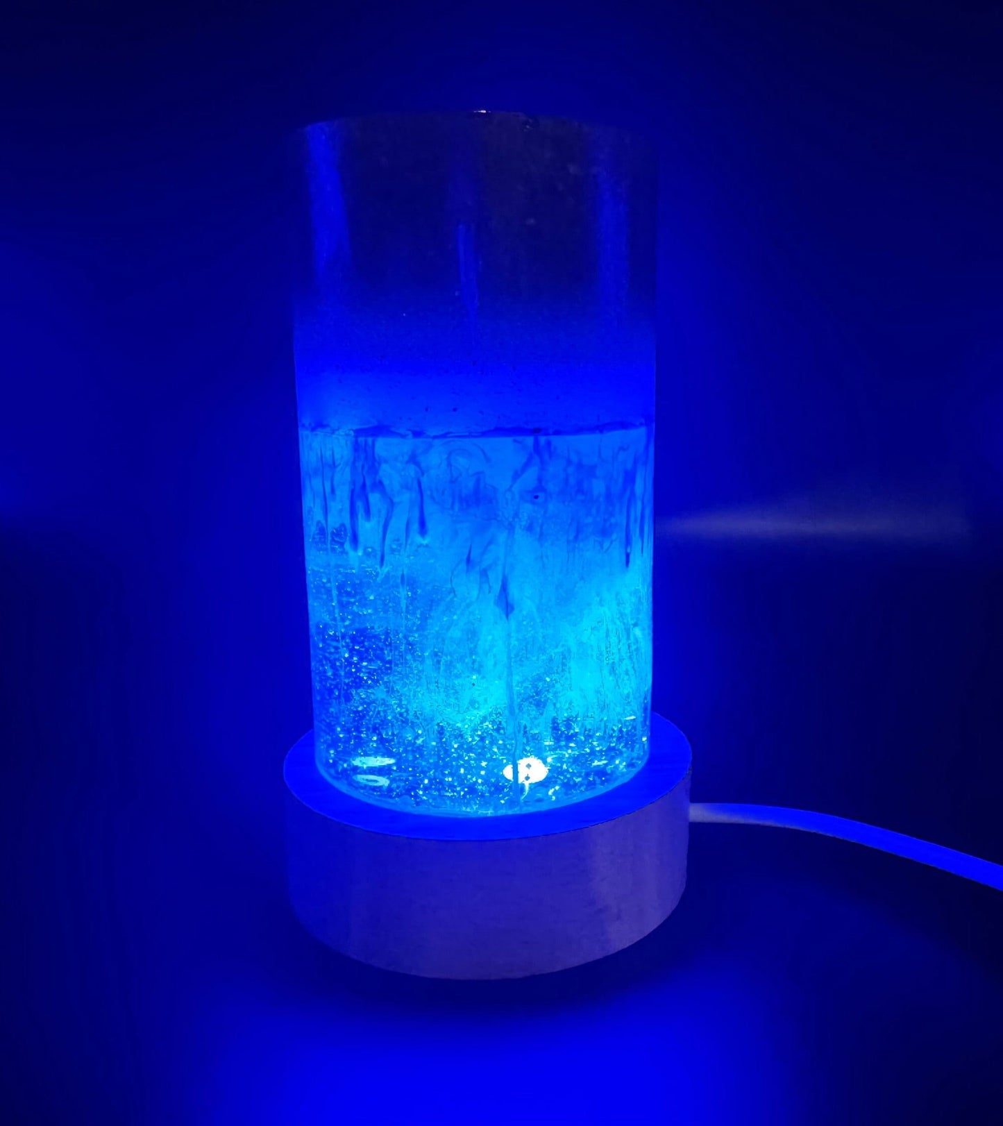 Ocean Waves REAL SAND Epoxy Resin Lamp Night Light with Wooden Base