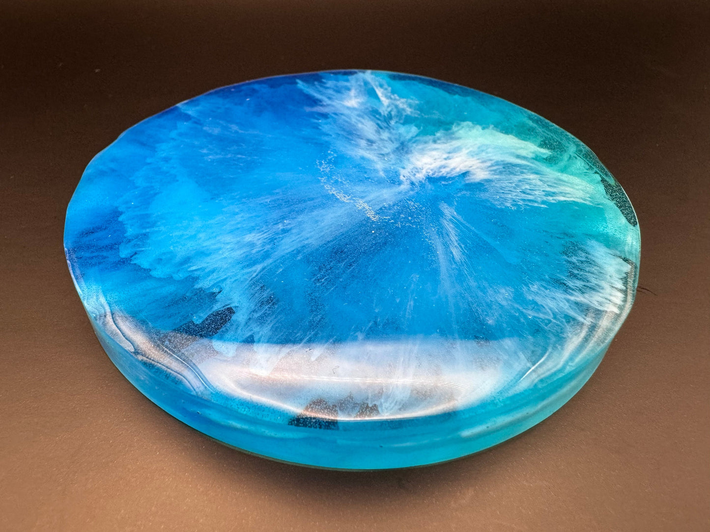 Coaster Epoxy Resin Ocean Beach Waves Singular