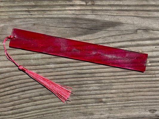 1.2 x 7.7 Flexible Bookmark Hot Pink Pink Glitter with Pink Tassel