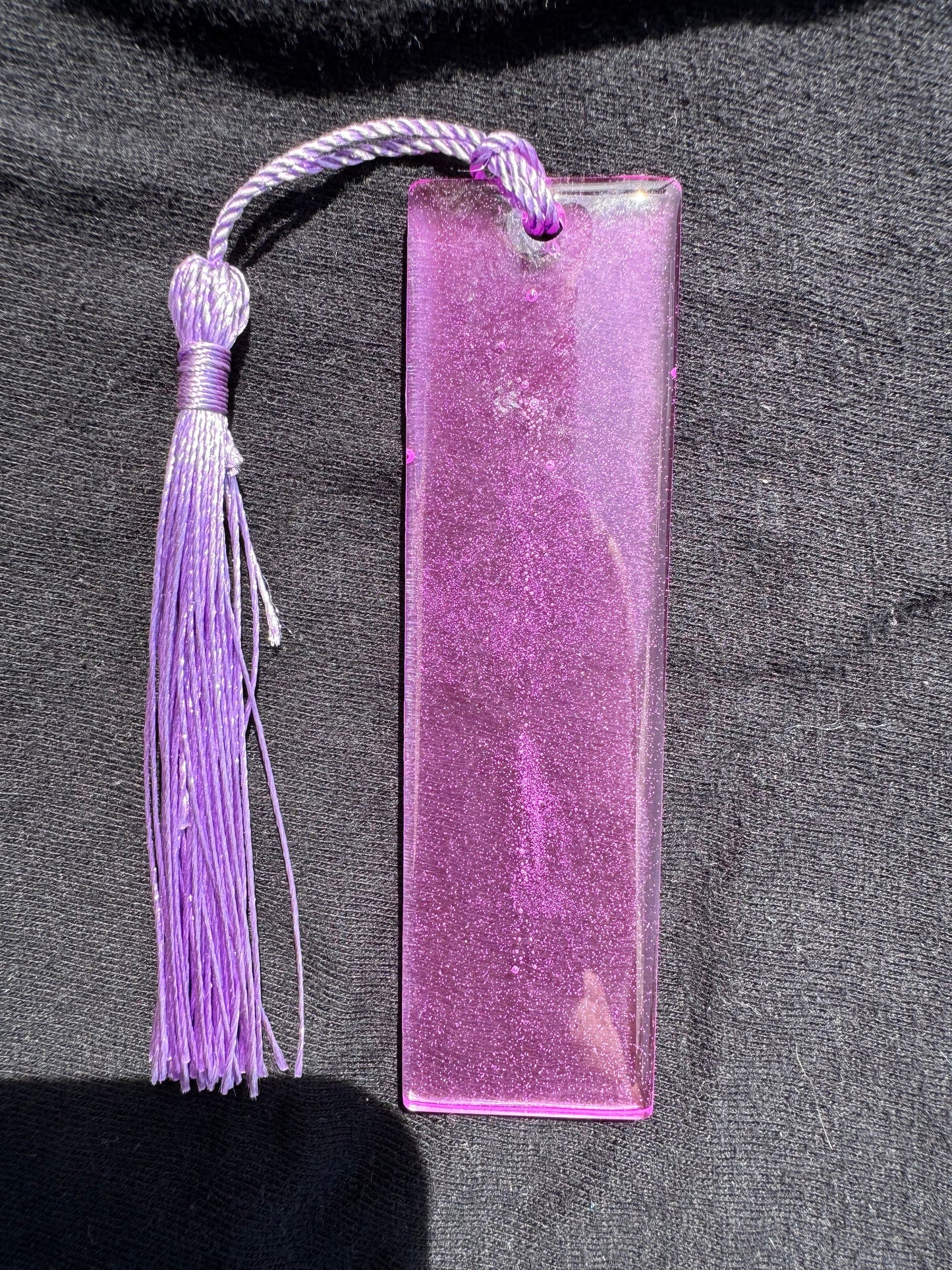 1.2 x 3.8 Fluorescent UV Purple Bookmark with Lavender Tassel