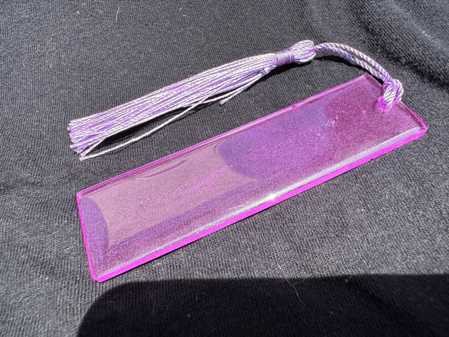 1.2 x 3.8 Fluorescent UV Purple Bookmark with Lavender Tassel