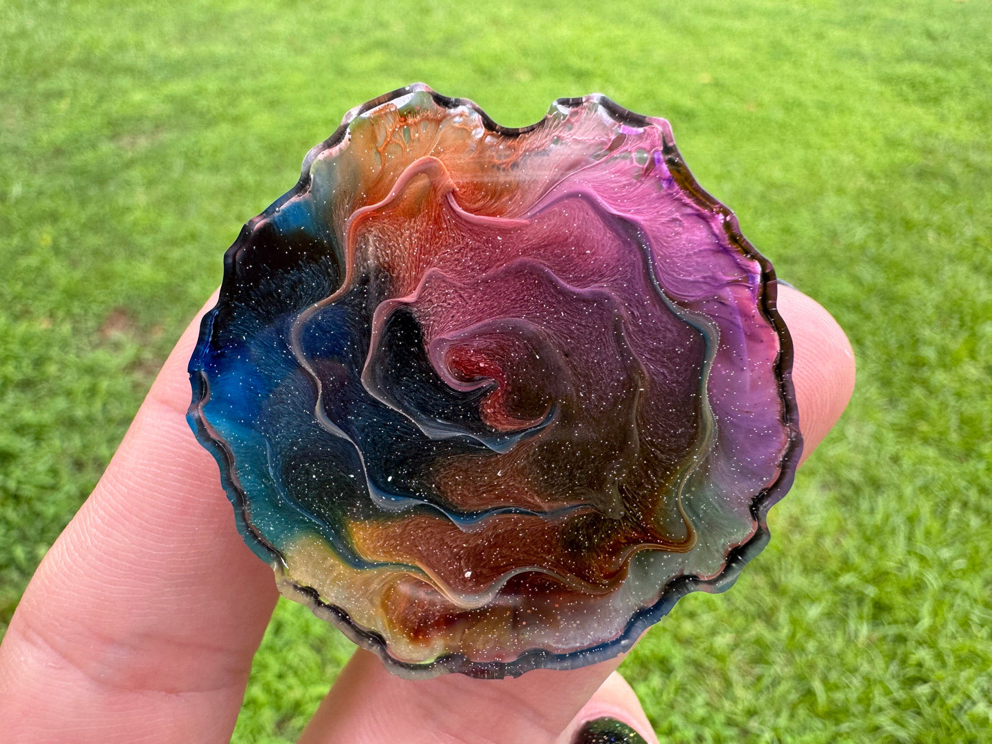 Rainbow Pride Geode Petri Swirl Epoxy Resin Pop Socket