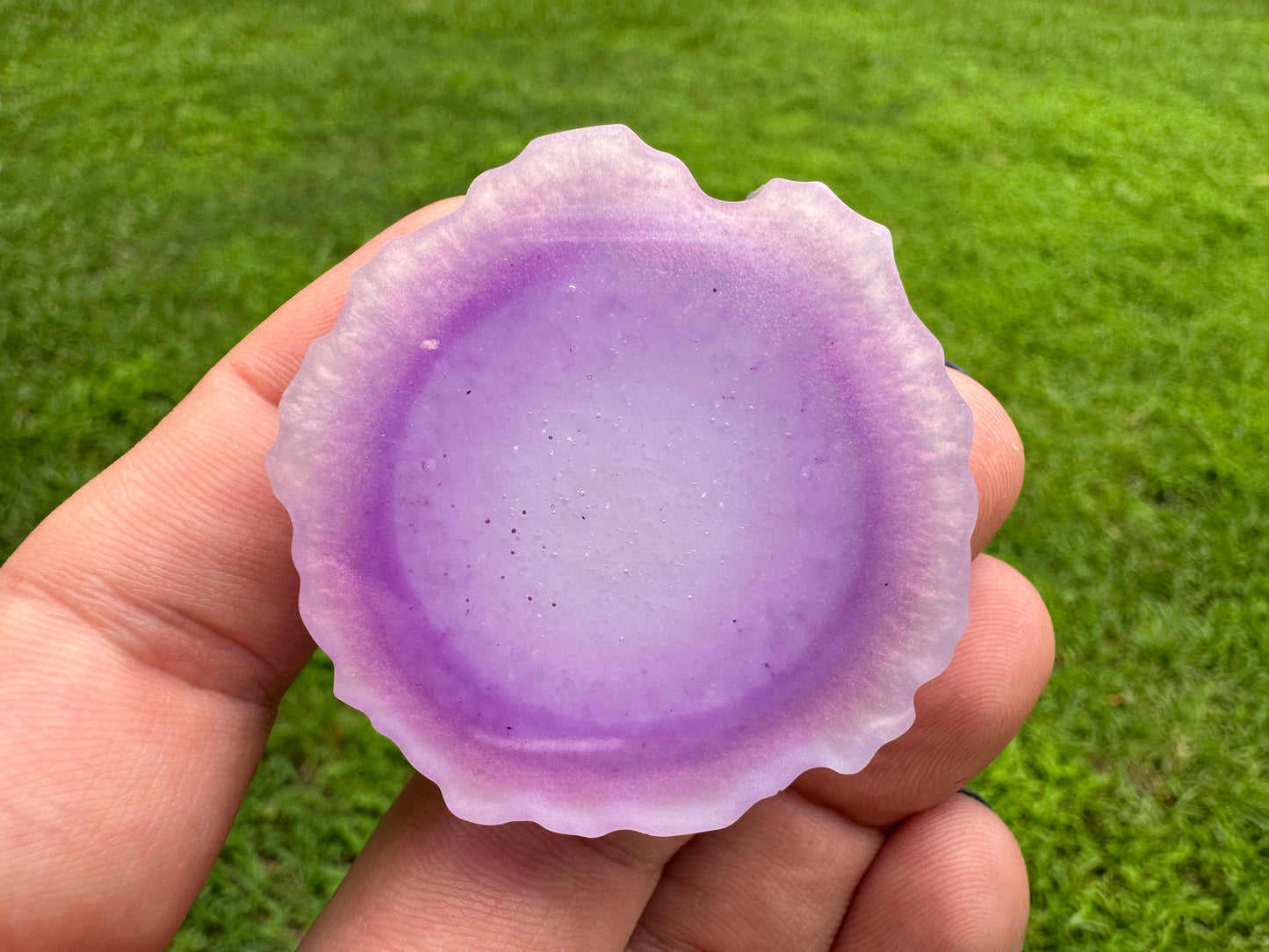 Shimmering Purple Pink White with White Glitter Geode Epoxy Resin Pop Socket