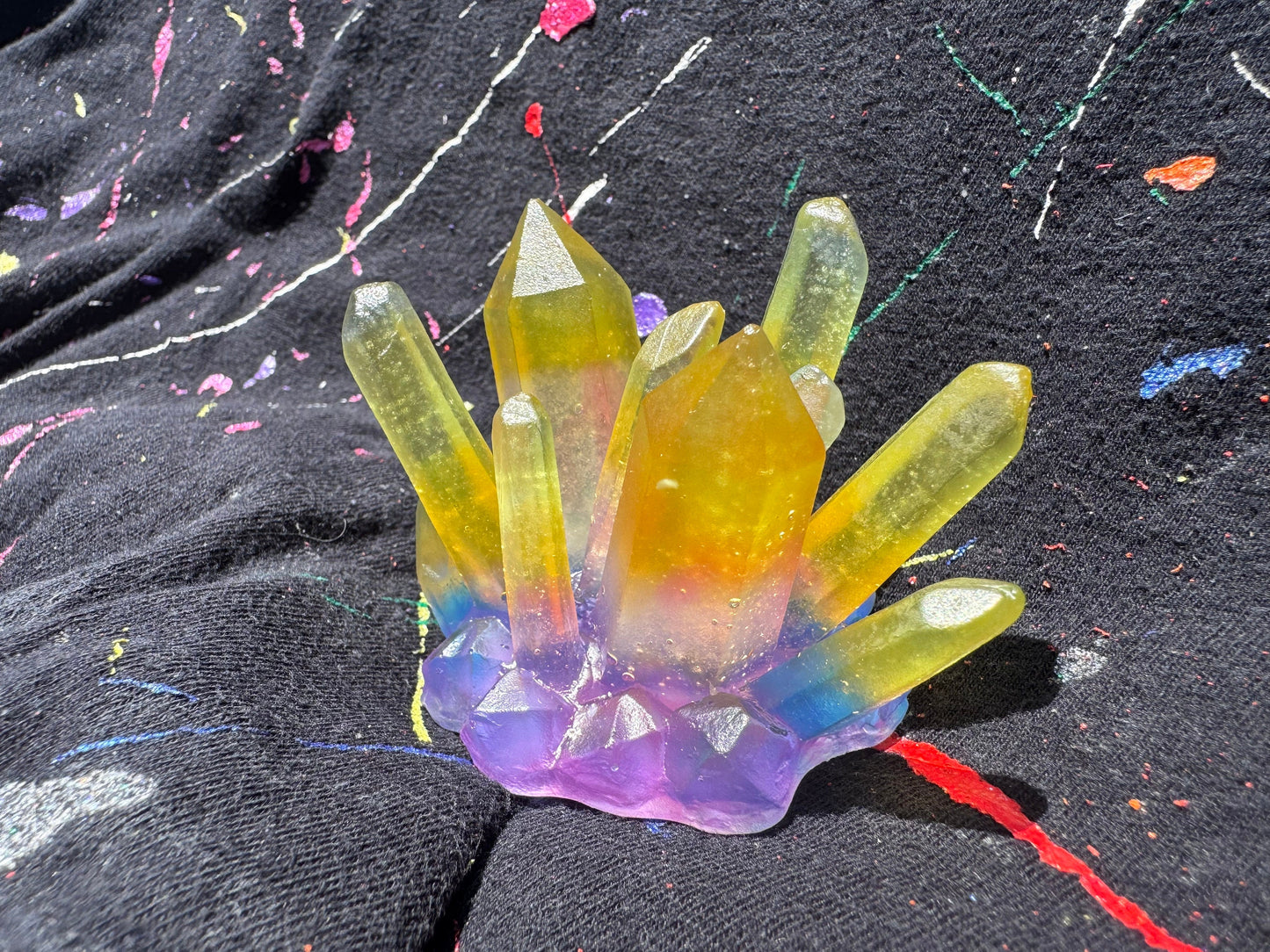 Translucent Rainbow Pride Crystal Cluster Epoxy Resin