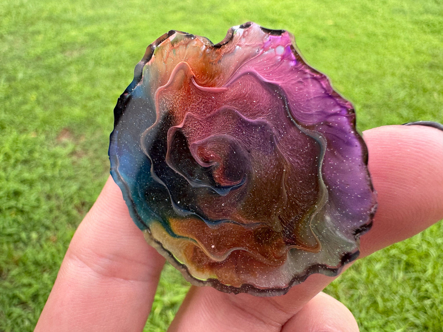 Rainbow Pride Geode Petri Swirl Epoxy Resin Pop Socket