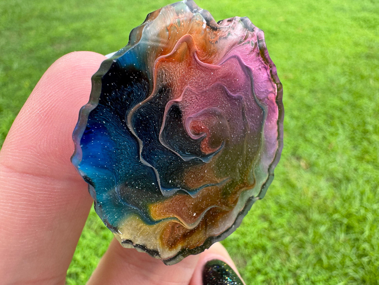 Rainbow Pride Geode Petri Swirl Epoxy Resin Pop Socket