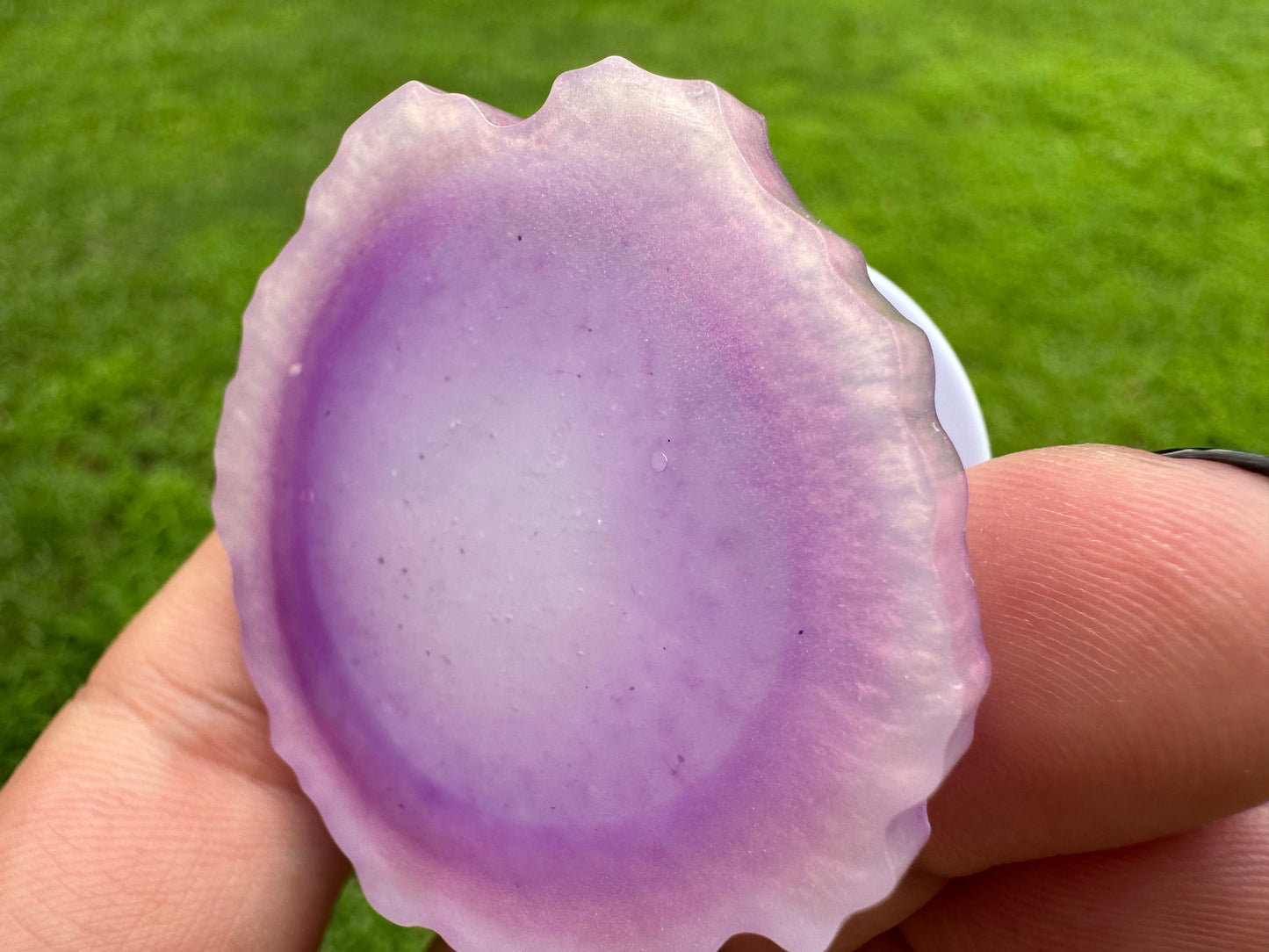 Shimmering Purple Pink White with White Glitter Geode Epoxy Resin Pop Socket