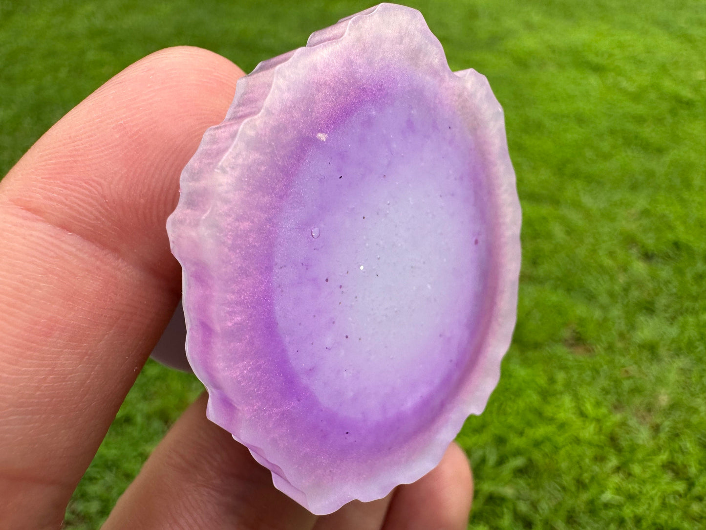 Shimmering Purple Pink White with White Glitter Geode Epoxy Resin Pop Socket