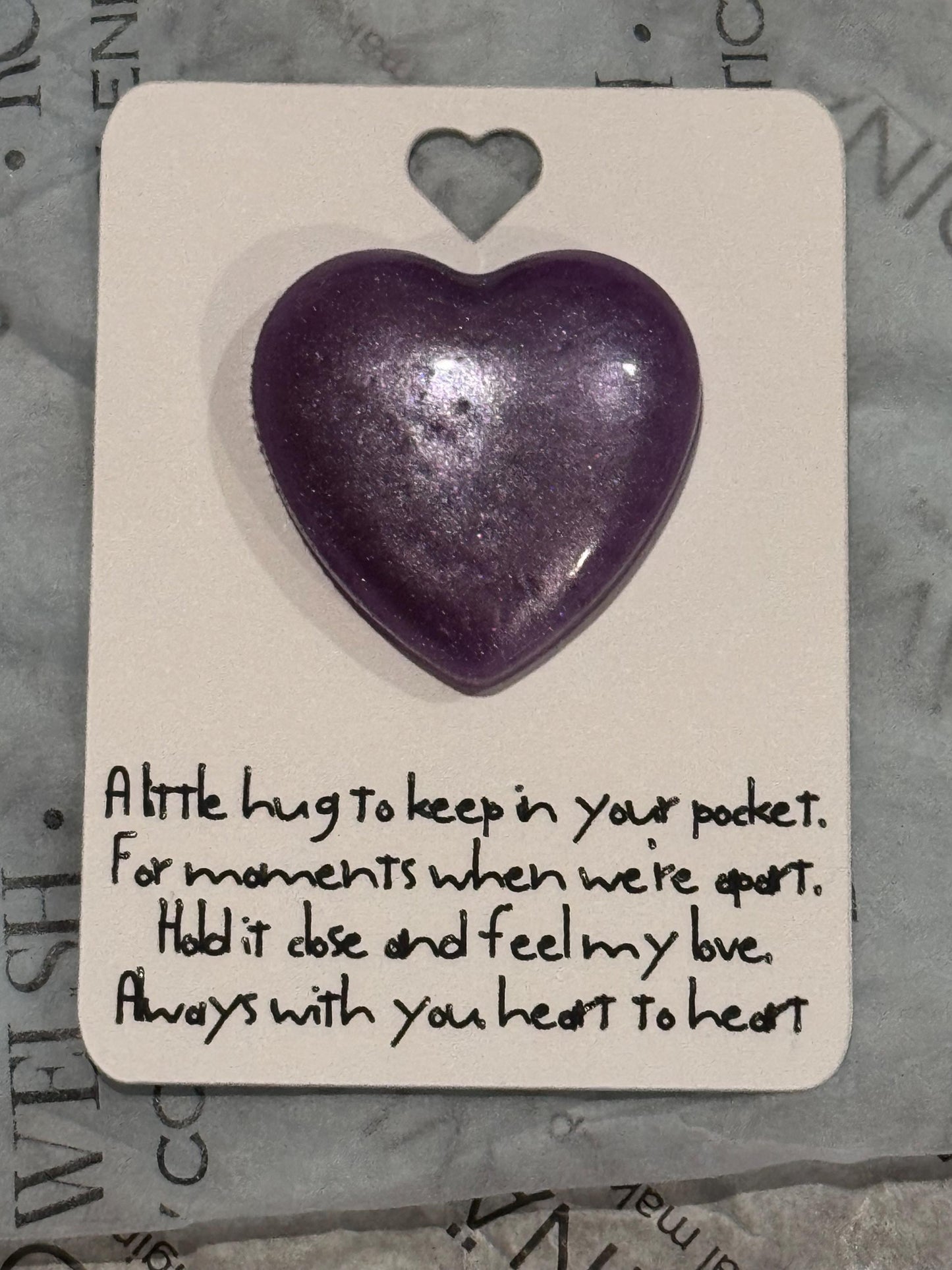 Pocket Hug Small Hearts Epoxy UV Resin Valentines Love Gift