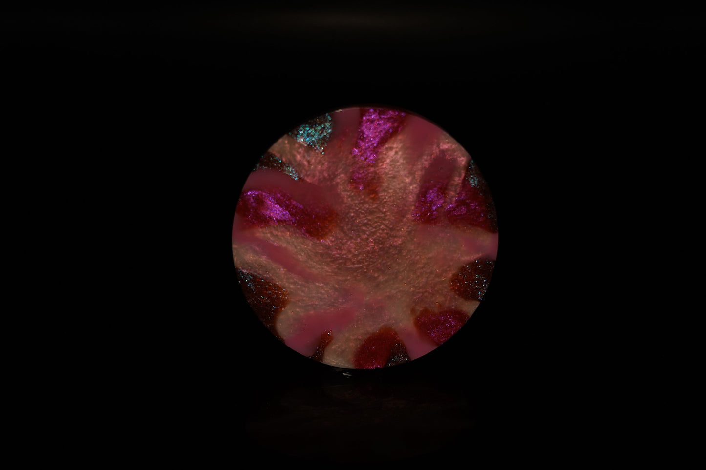 Coaster Epoxy Resin Swirled Marble Red Pink White Multi-chrome Singular