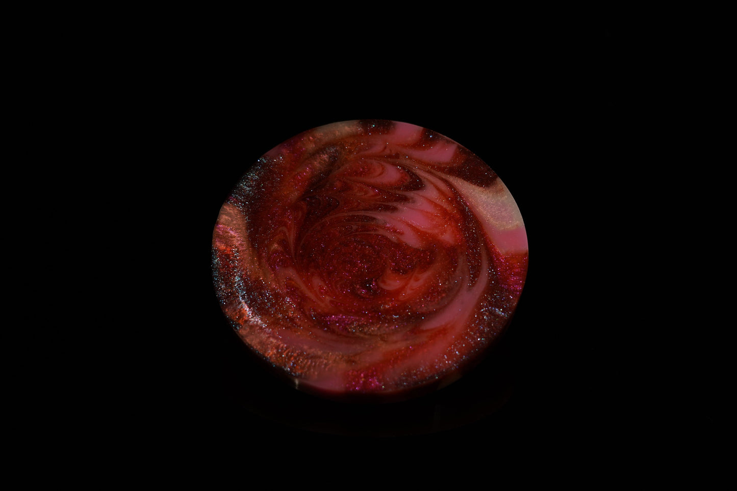 Coaster Epoxy Resin Swirled Marble Red Pink White Multi-chrome Singular