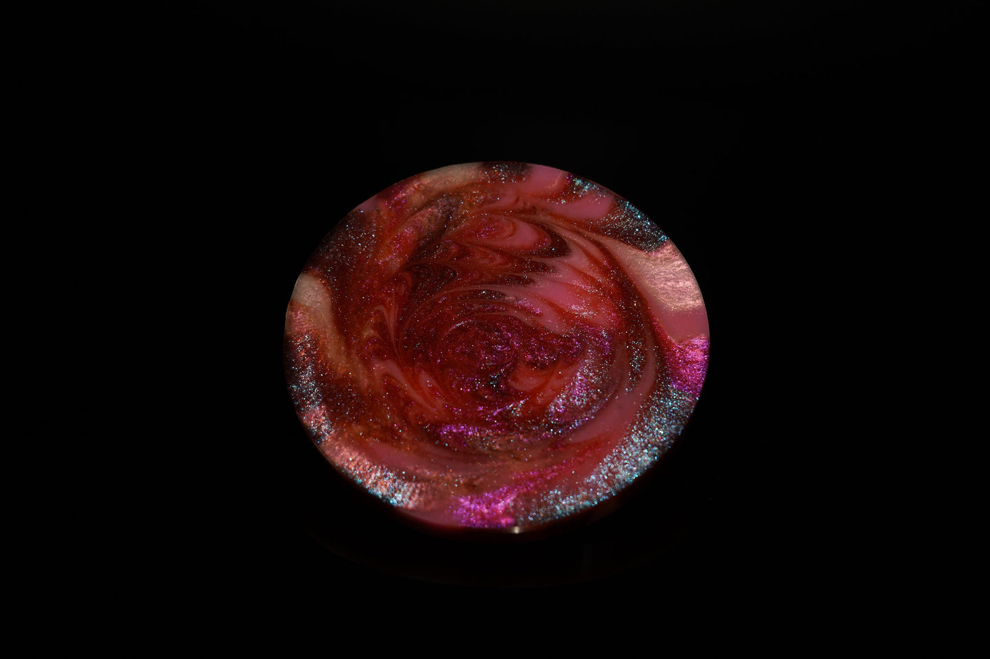 Coaster Epoxy Resin Swirled Marble Red Pink White Multi-chrome Singular