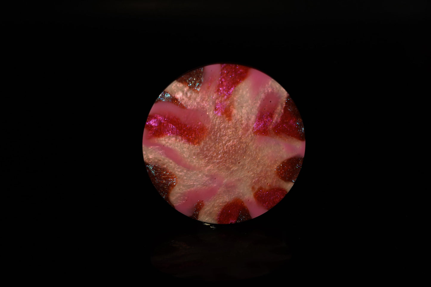 Coaster Epoxy Resin Swirled Marble Red Pink White Multi-chrome Singular