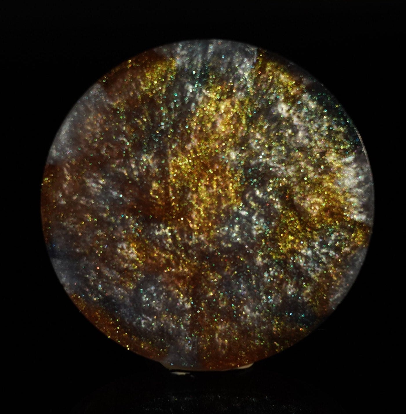 Coaster Epoxy Resin Swirled Marble Copper Grey Gold Green Glitter Multi-chrome Singular