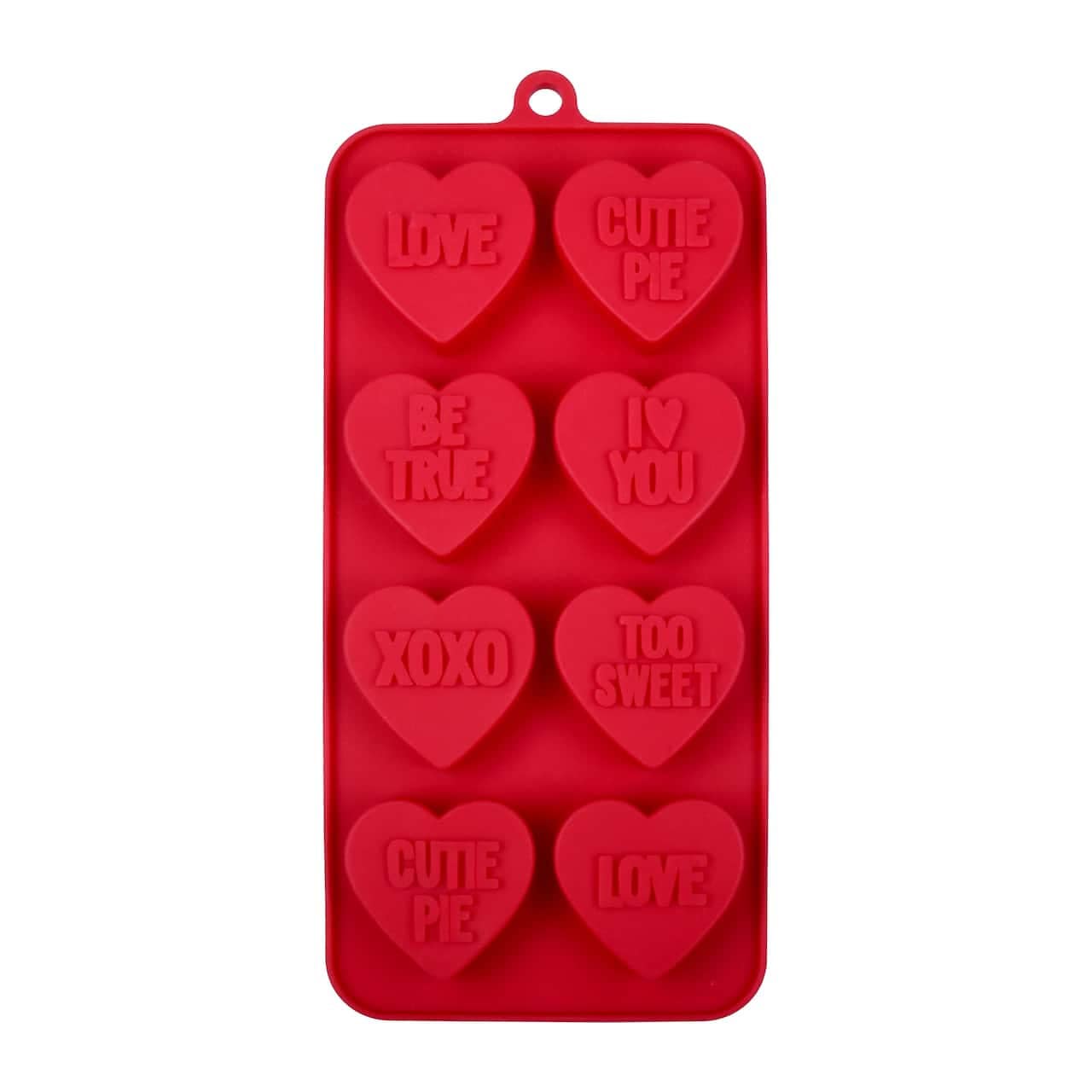 Sweethearts Conversation Hearts "LOVE" Epoxy Resin Heart Shaped Charm Keychain Valentines Day Gift Pocket Fidget Red & White