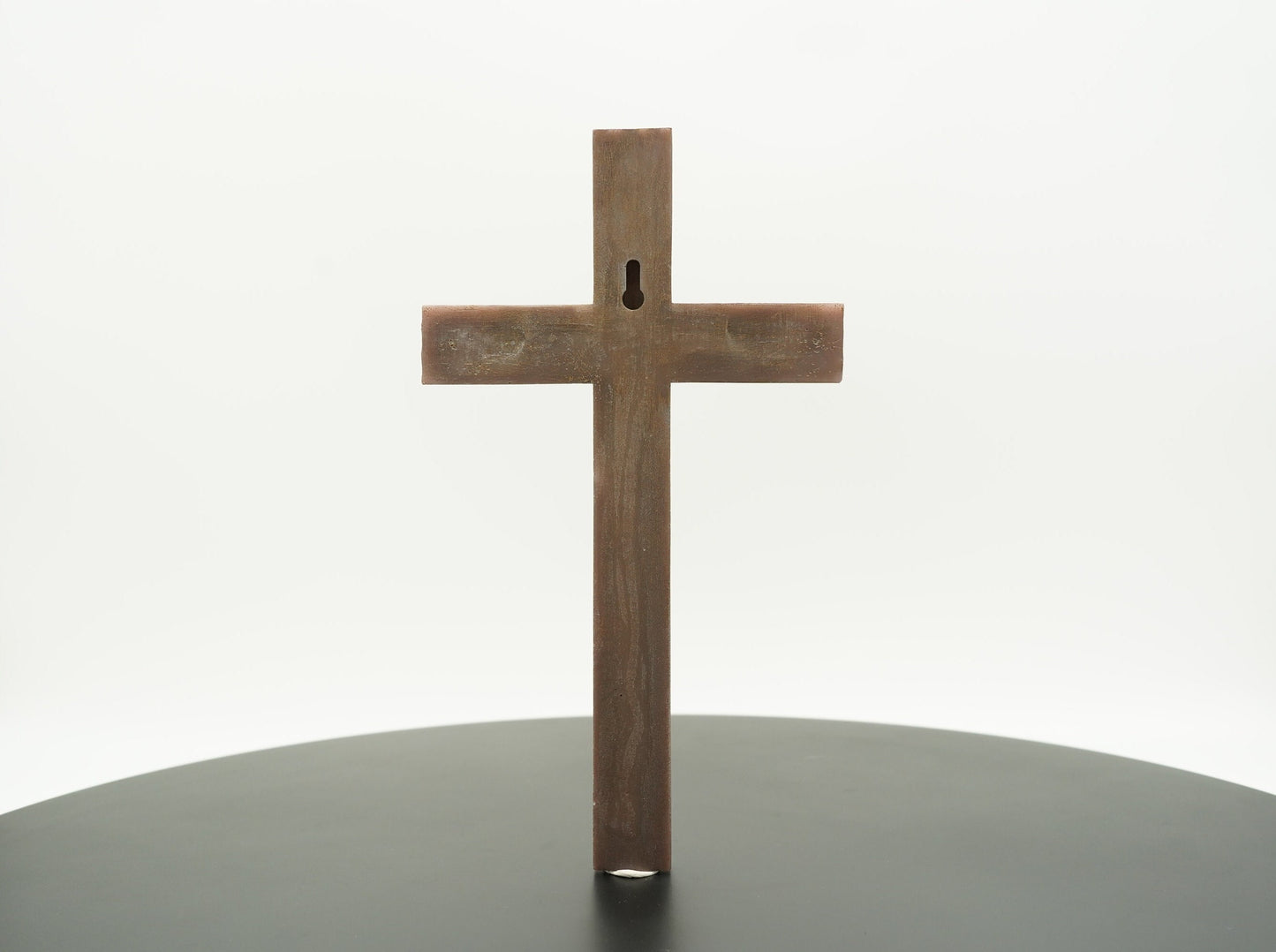 Wooden Textured Wall Hanging Cross Brown Epoxy Resin